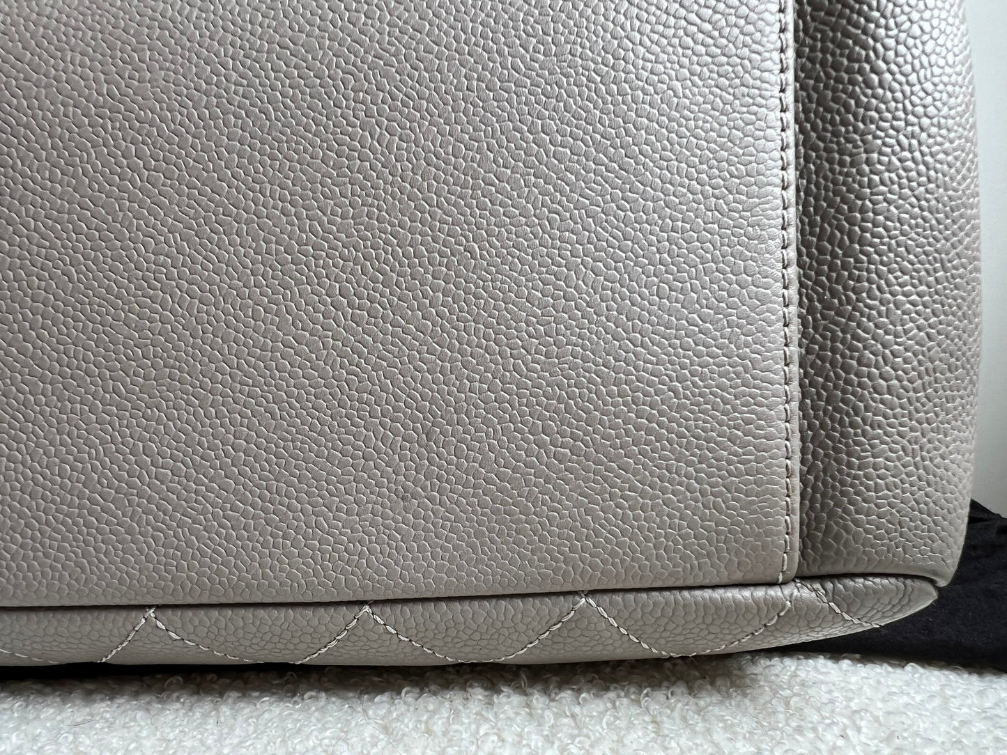Chanel Grey Caviar Grand Shopper Tote (GST) Silver Hardware