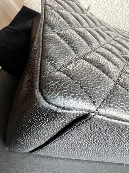 Chanel Black Caviar Grand Shopper Tote (GST) Silver Hardware