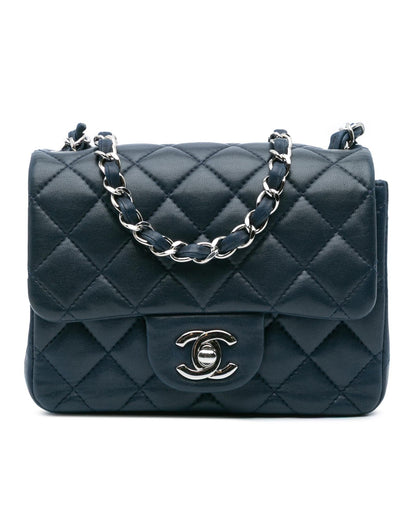 Mini Square Classic Lambskin Single Flap Crossbody Bag