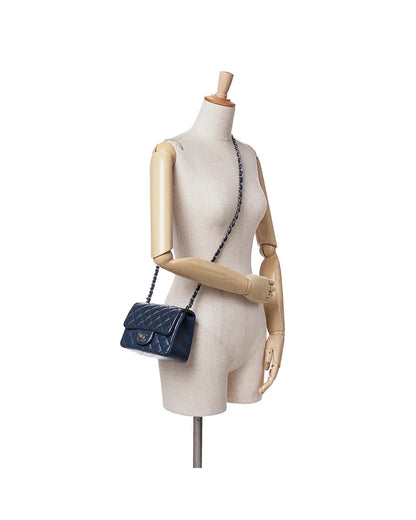 Mini Square Classic Lambskin Single Flap Crossbody Bag