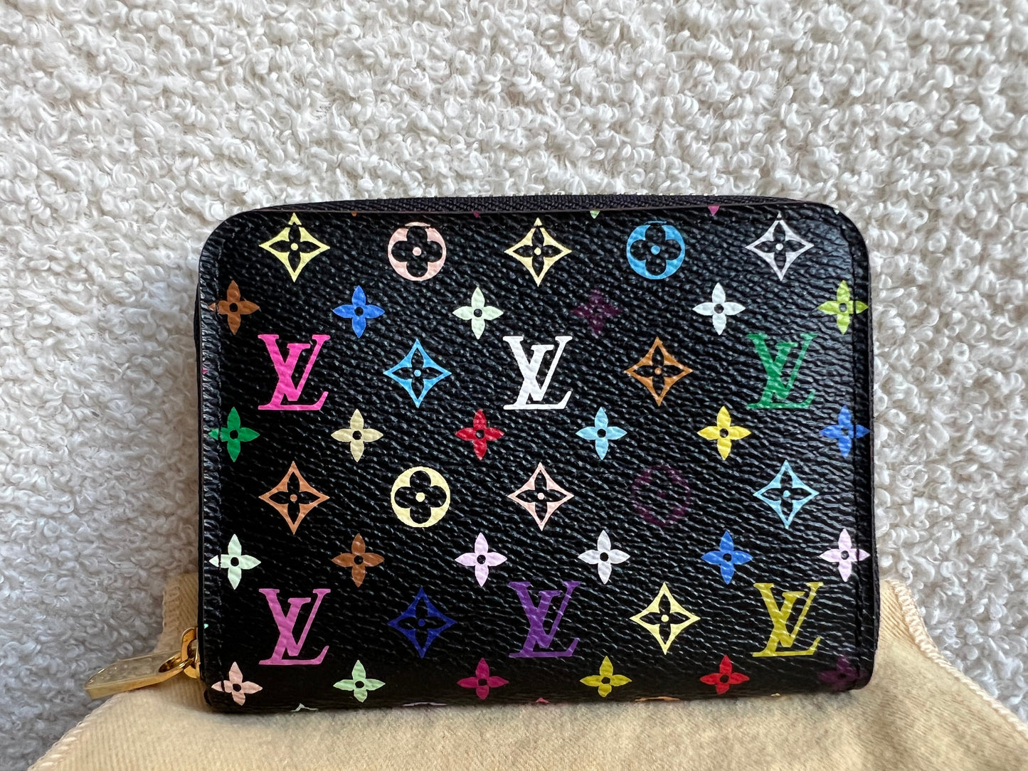 Louis Vuitton Zippy Coin Purse in Black Multicolore Monogram