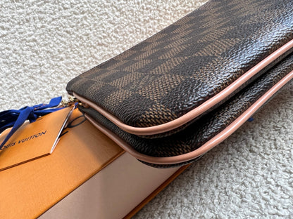 Louis Vuitton “LV” Double Pochette Damier Ebene
