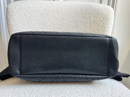 Chanel Black Caviar Grand Shopper Tote (GST) Silver Hardware