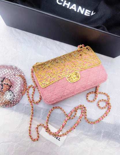 Chanel Chanel 22 Tweed Gold Shoulder Bag