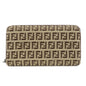 FENDI Zucchino Canvas Leather Round Zippy Long Wallet Brown 8M0024