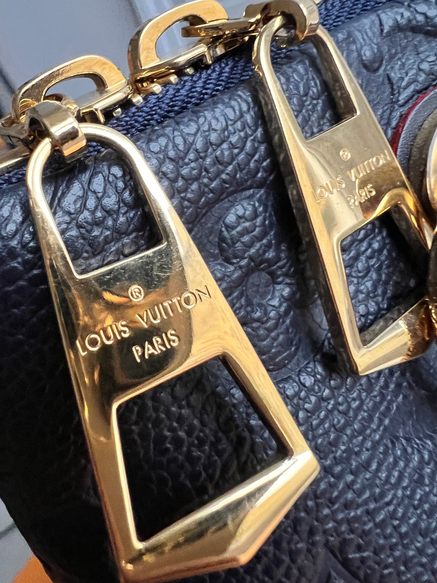 Louis Vuitton V Tote MM Navy Empreinte (RRP £2,390)
