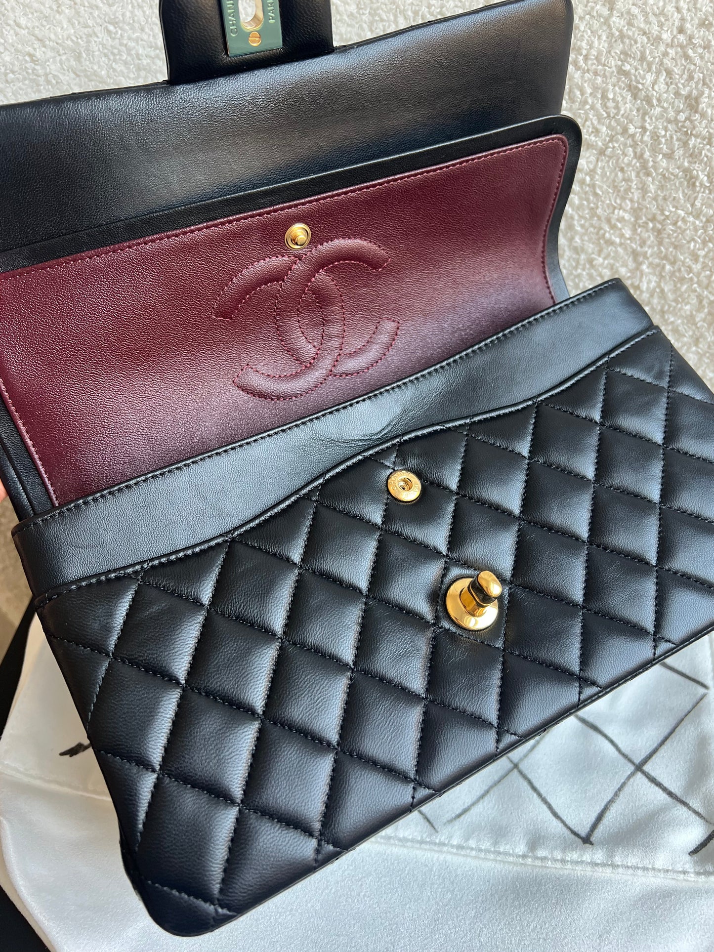 Chanel Medium Classic Flap in Black Lambskin Gold hardware (RRP £9090)