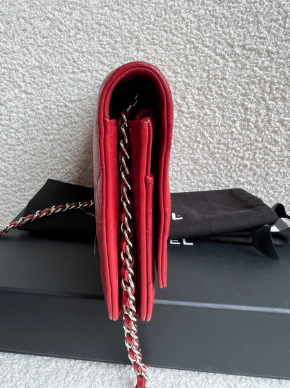 Chanel Red Lambskin Wallet on Chain (RRP £2,930)