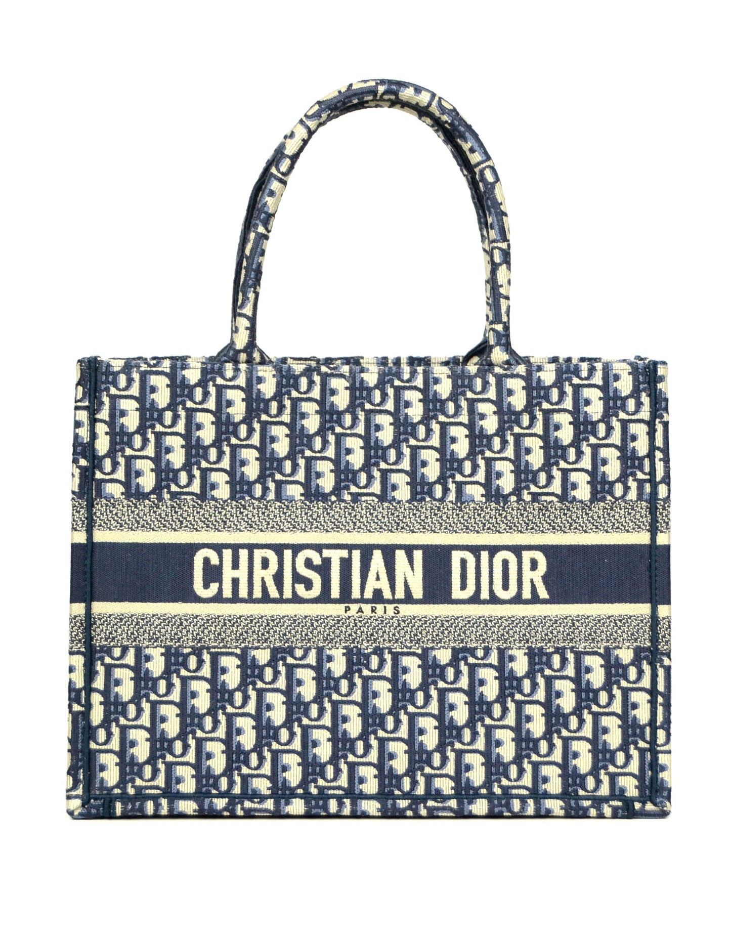 Christian Dior 2020 Blue Oblique Monogram Small Book Tote Bag