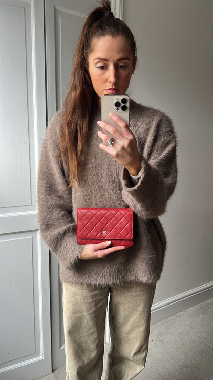 Chanel Red Lambskin Wallet on Chain (RRP £2,930)