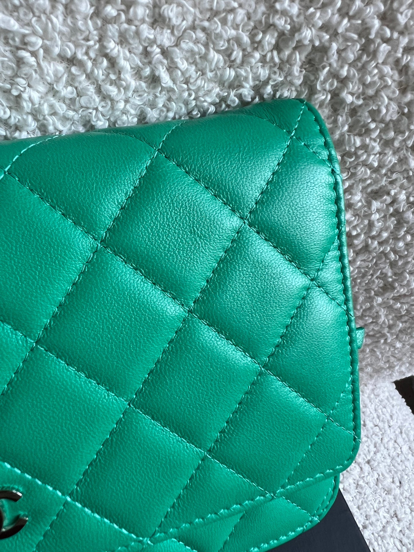 Chanel Turquoise Lambskin Wallet on Chain (RRP £2,930)