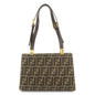 FENDI Zucca Canvas Leather Shoulder Bag Hand Bag Brown Black