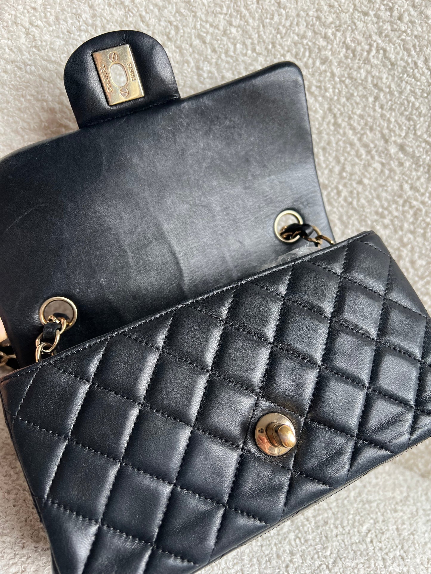 Chanel Mini Rectangular Classic Flap in Black Lambskin (RRP £4,390)
