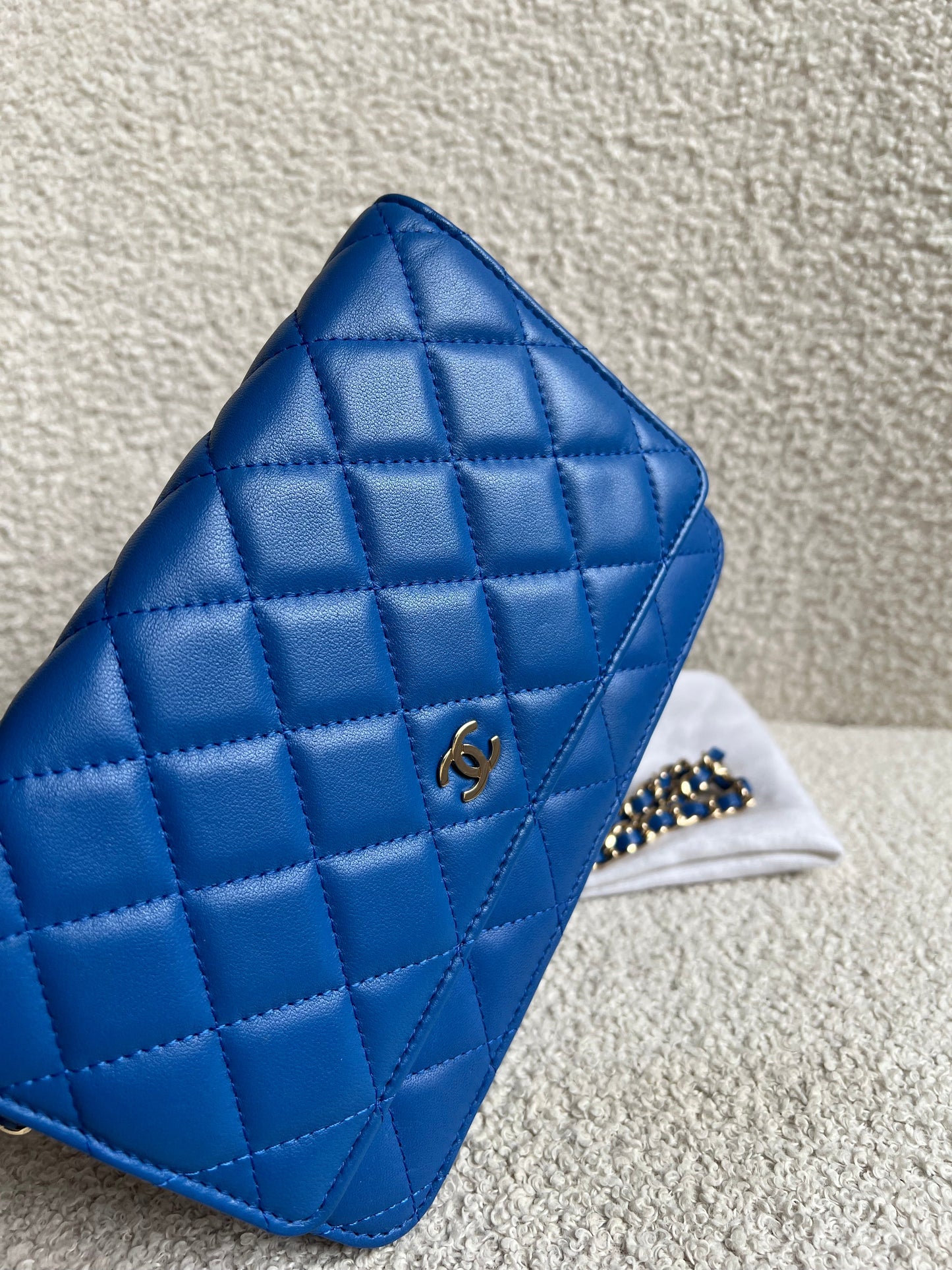 Chanel Blue Lambskin Wallet on Chain (RRP £2,930)