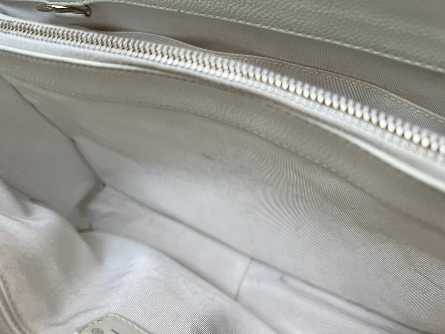 Chanel White Caviar Grand Shopper Tote (GST)