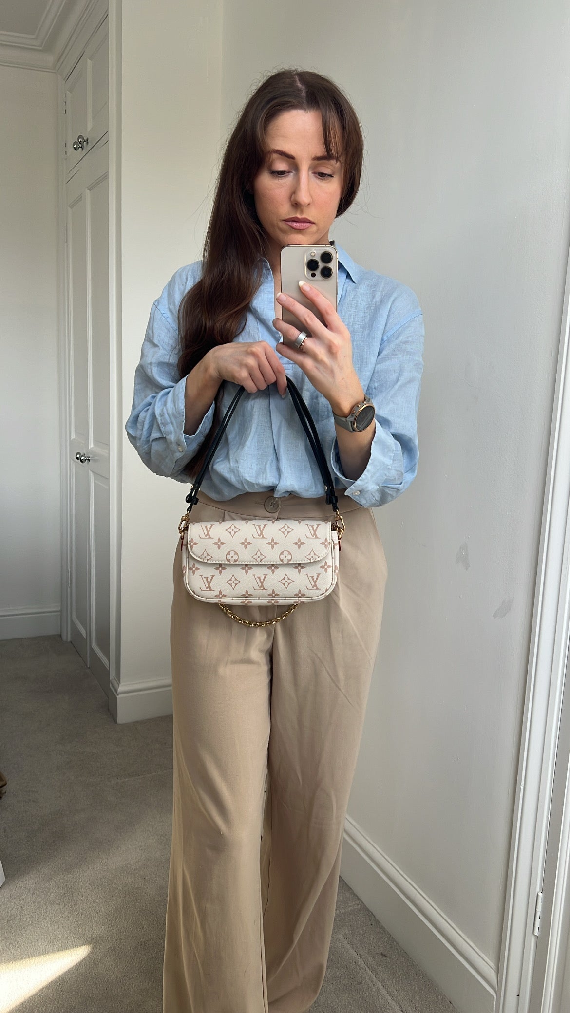Louis Vuitton Ivy Wallet on Chain Bag Bicolour Monogram Dune Canvas (RRP £1400)
