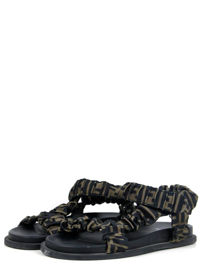 Fendi Satin Ruched Fendi Feel Sandals sz 39.5
