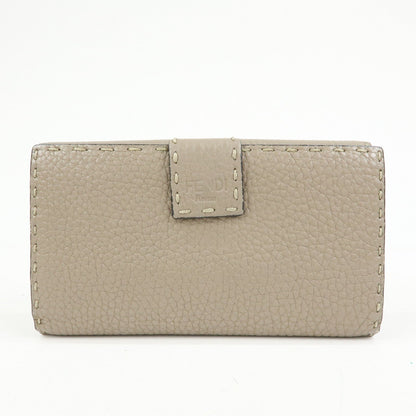 FENDI Seleria Peekaboo Leather Continental Wallet Grey 8M0308