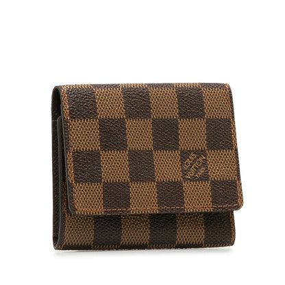 Brown Louis Vuitton Damier Ebene Business Card Holder