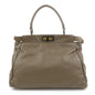 FENDI Leather Peekaboo 2Way Shoulder Bag Hand Bag Brown 8BN226