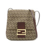 FENDI Zucchino Canvas Leather Shoulder Bag Crossbody Bag 8BT075