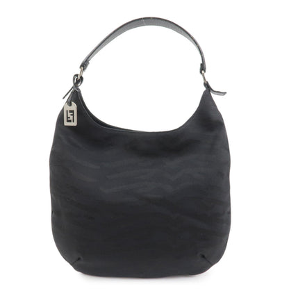 FENDI Canvas Leather Tiger Pattern Shoulder Bag Hand Bag 8BR279