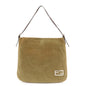 FENDI Corduroy Leather Shoulder Bag Brown 26733