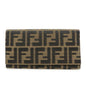 FENDI Zucca Canvas Bi-fold Long Wallet Black Brown 8M0009