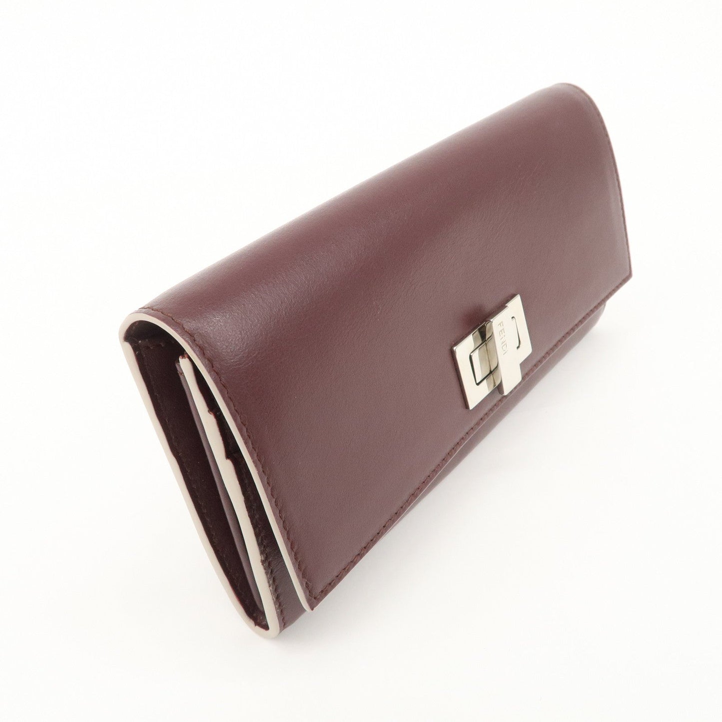 FENDI Peekaboo Leather Bi-fold Continental Wallet Long Wallet 8M0377