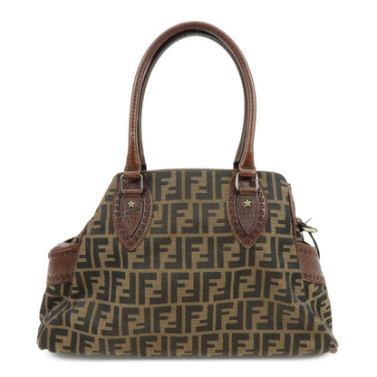 FENDI Zucca Ethnico Canvas Leather Tote Bag Shoulder Bag 8BN162