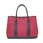Luxury Hermes Rouge Moyen Garden Party Leather Pm Toile Tote