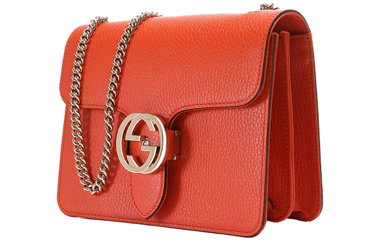 MLB Gucci Leather Organ Crossbody Bag Single Shoulder Bag Orange 510304-CAO0G-7527