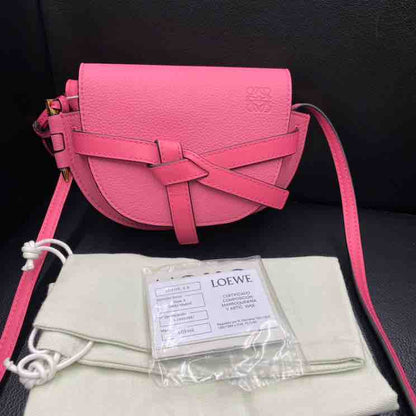 Loewe Mini Gate Crossbody Bag, Pink Leather