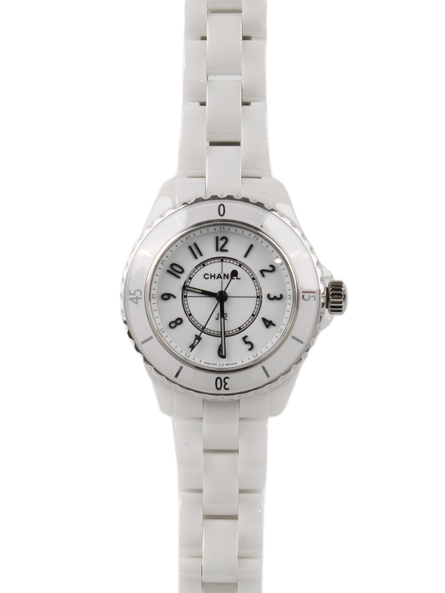 Chanel J12 Watch in White Ceramic and Steel 33mm.