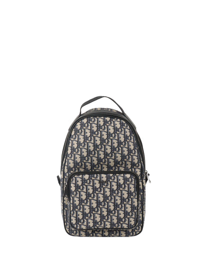 Dior Blue Oblique Canvas Crossbody Sling Bag