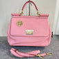Dolce & Gabbana Sicily Leather Crossbody Bag Pink