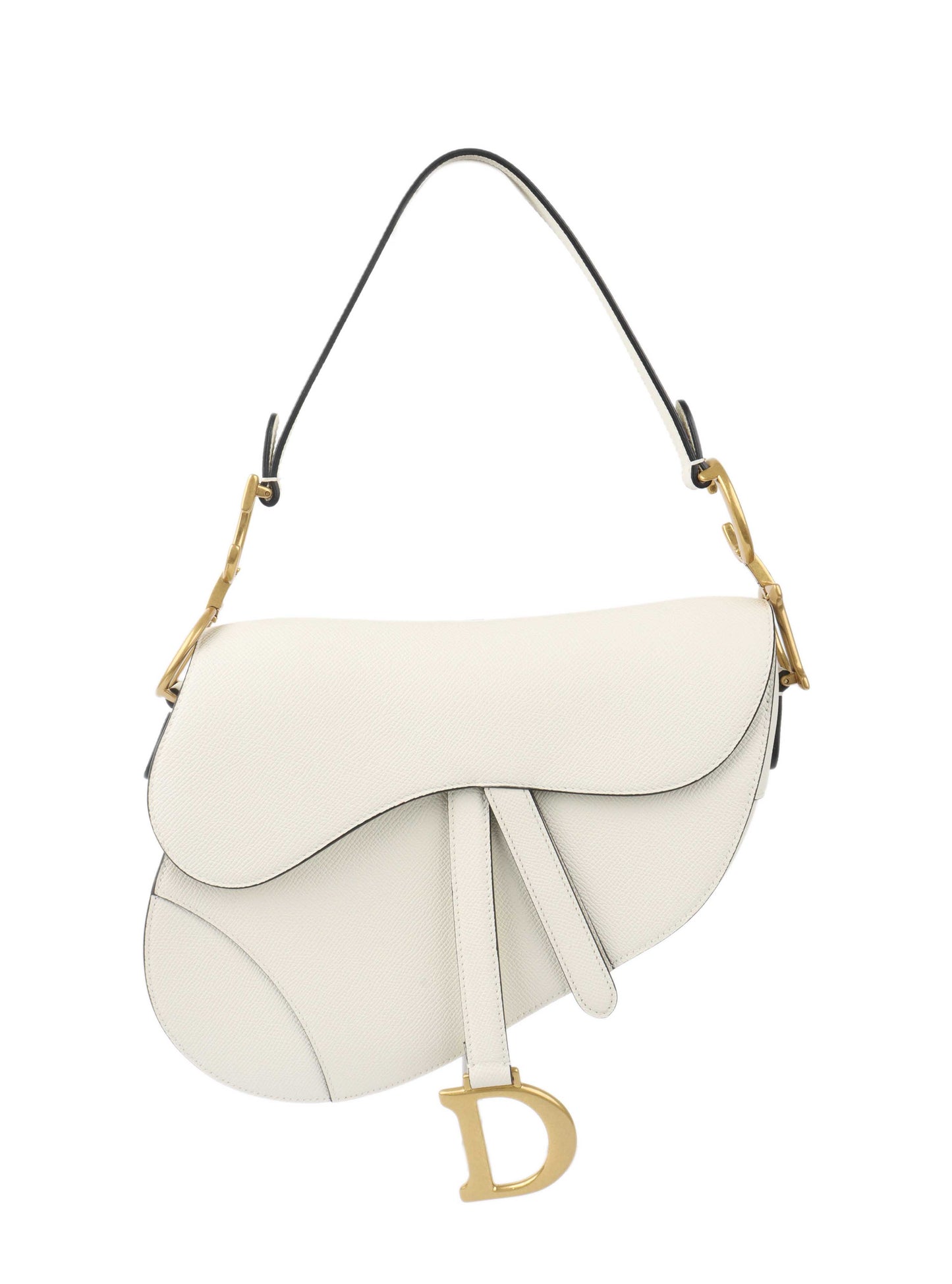 Dior Saddle Leather Crossbody White