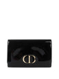 Dior Black Patent Leather 30 Montaigne Chain Clutch