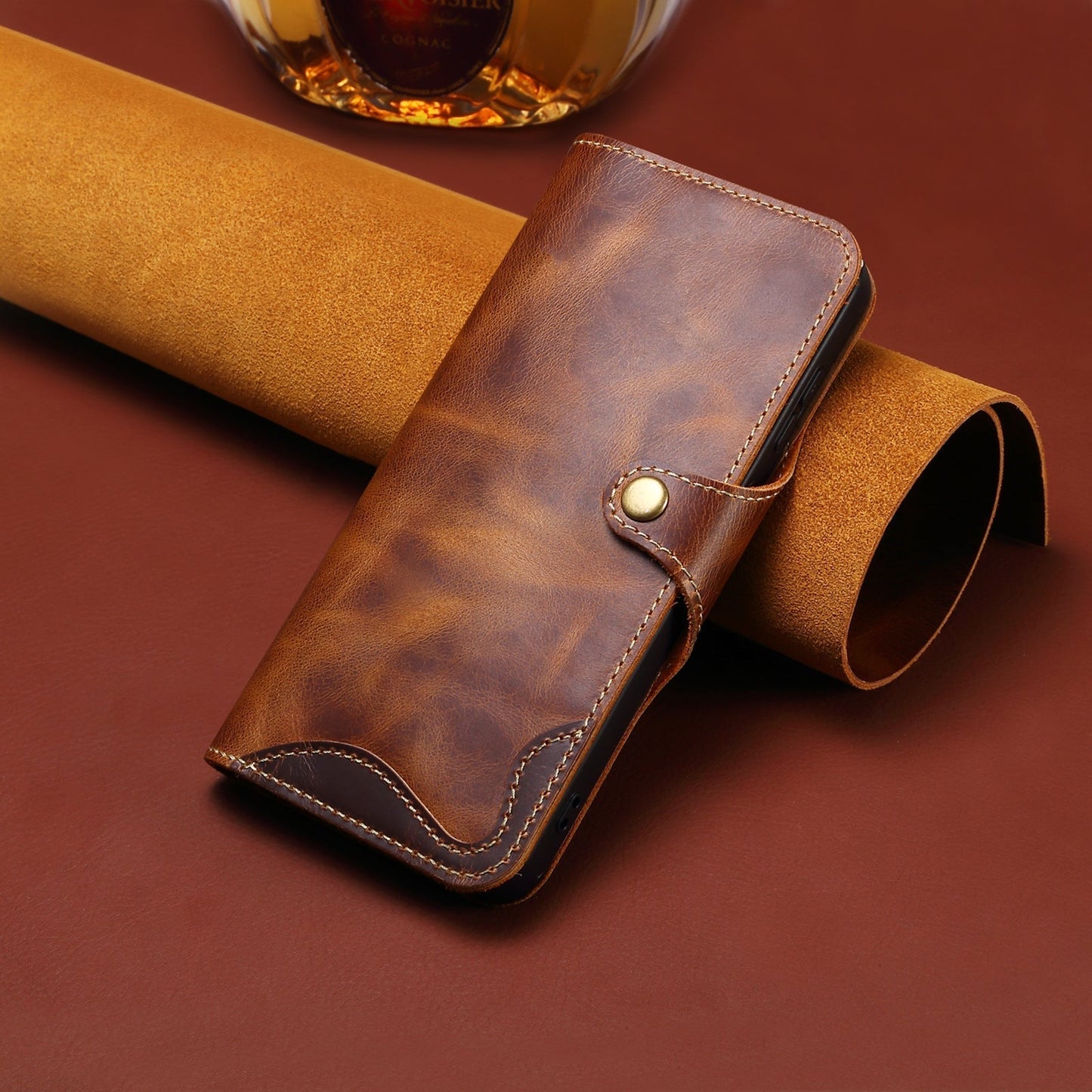 Genuine Leather Flip Case for iPhone