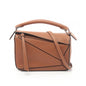 Loewe Puzzle Bag Mini Handbag Leather Light Brown 2way