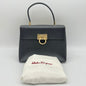 Salvatore Ferragamo Gancini Leather 2Way Hand Bag Black