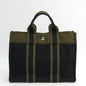 Luxury Hermes Black Khaki Canvas Fourre Tout Pm Tote