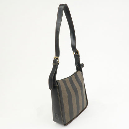 FENDI Pequin PVC Shoulder Bag Crossbody Bag Black 211 256510058