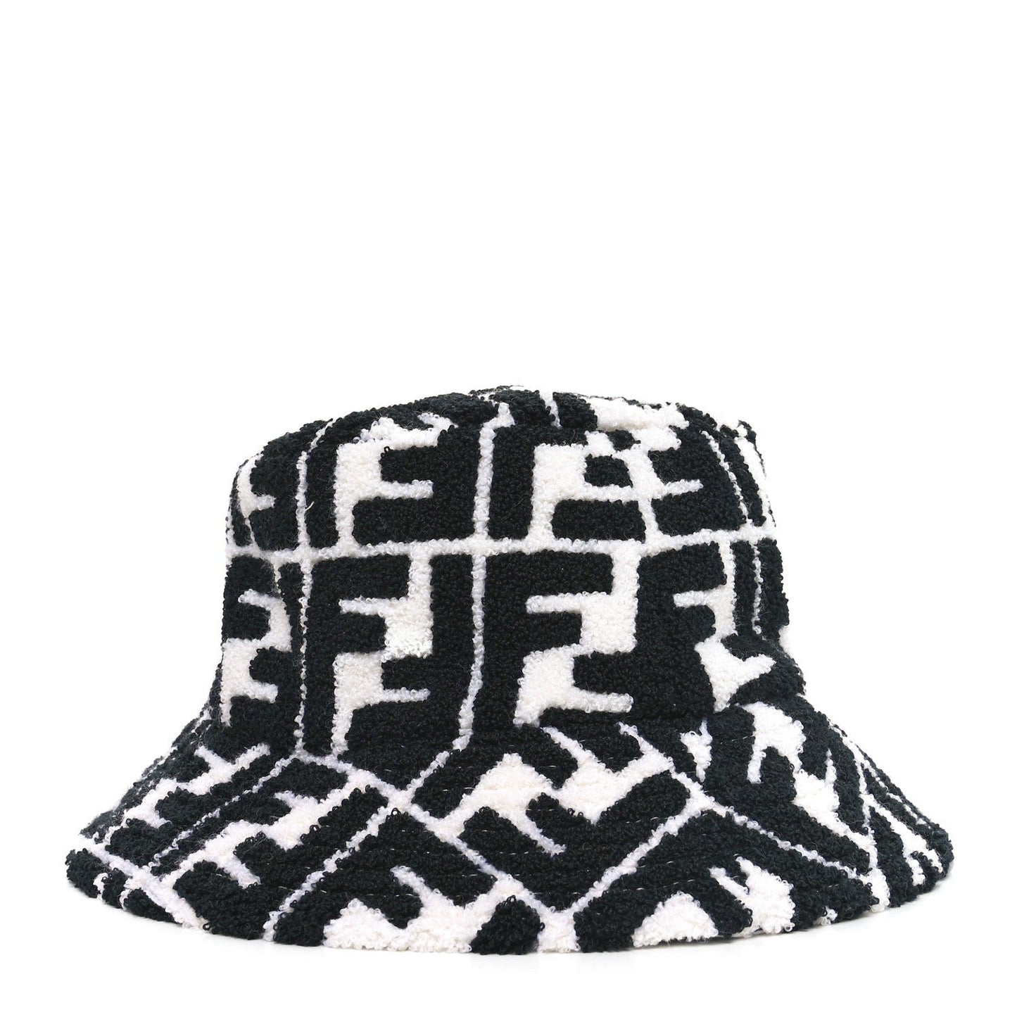 Fendi Terrycloth FF Bucket Hat S White Black