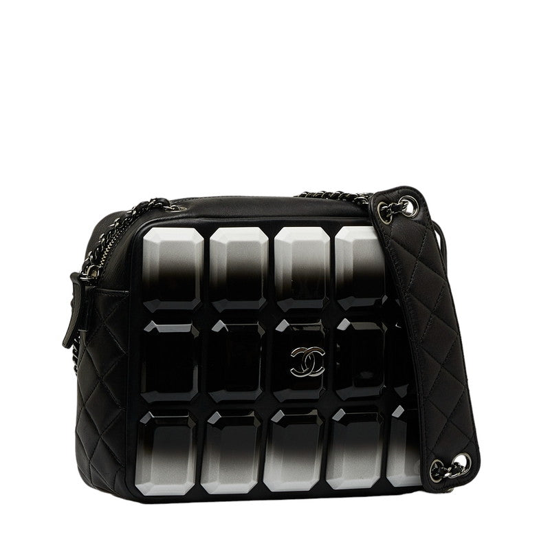 CHANEL Crossbody Bag in Lambskin Gun Metal Black Ladies