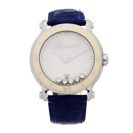 Stainless Steel Alligator 5 Diamond 42mm Happy Sport Quartz Watch