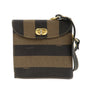 FENDI Pequin Logo Canvas Leather Shoulder Bag Crossbody Bag 15171