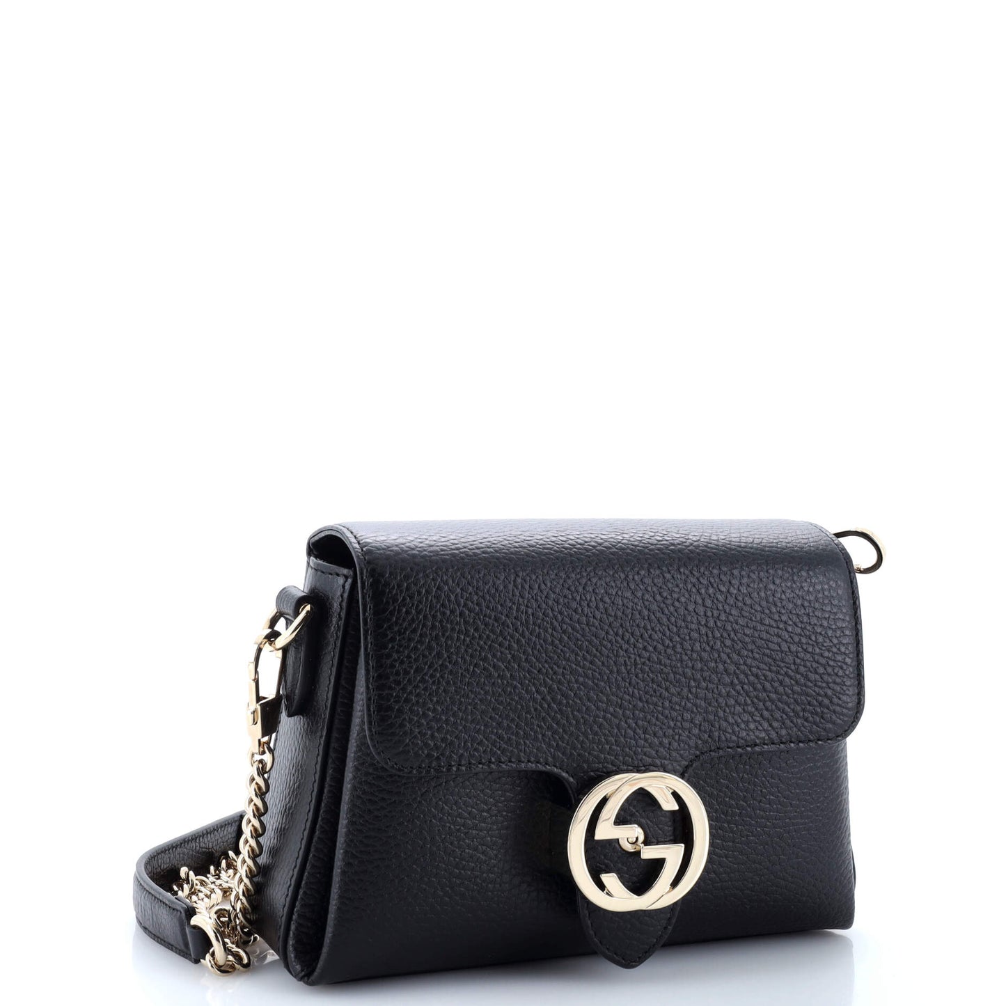 Interlocking Chain Crossbody Bag Leather Small