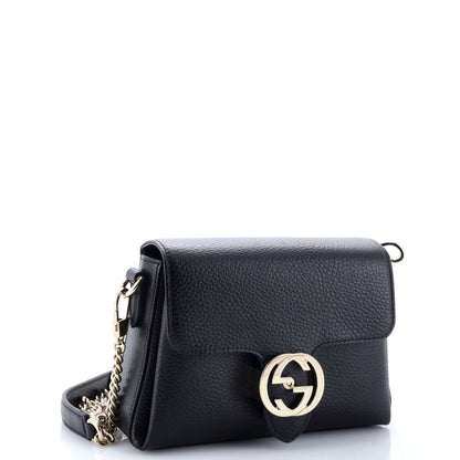Interlocking Chain Crossbody Bag Leather Small