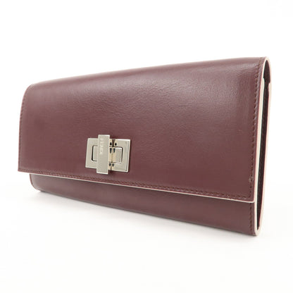 FENDI Peekaboo Leather Bi-fold Continental Wallet Long Wallet 8M0377